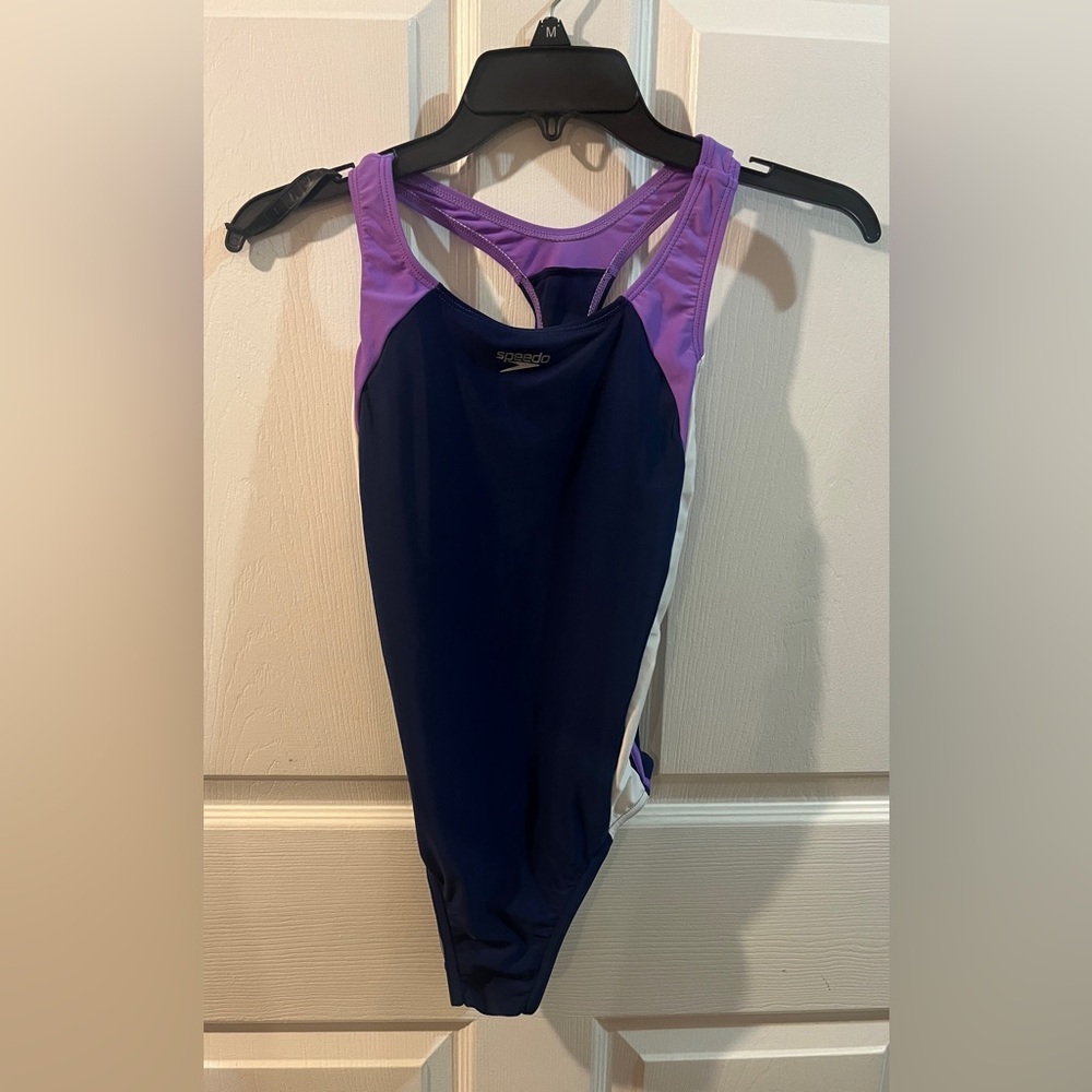 Speedo Swimsuit Purple and Navy Girls Size 14 - Like new